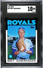 1986 Topps #487 Bret Saberhagen SGC 10 GEM MINT