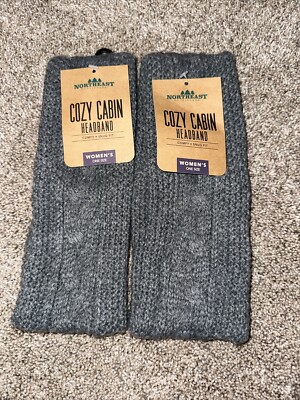 NWT Northeast Outfitters 2 Cozy Cabin Headbands Women s One Size Grey