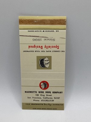 Macwhyte Wire Rope Co. 7-FLEX Matchbook Cover Vintage Ad Ephemera