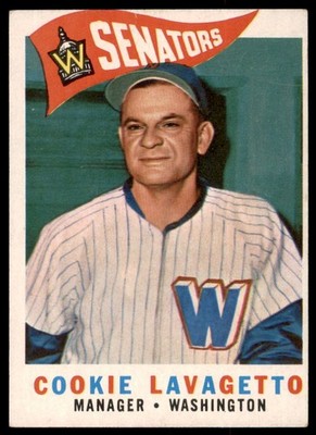 1960 Topps #221  COOKIE LAVAGETTO  Mgr  Washington Senators  EX