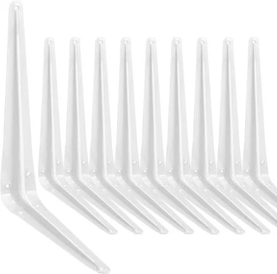 Shelf Bracket 12×10 In, 10 PCS White Shelving Brackets, L Brackets for Shelves S