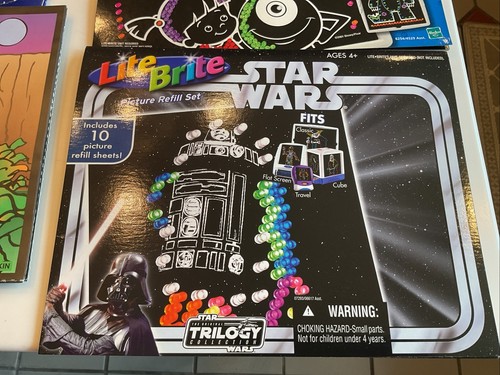 VTG Lite Brite Refill Paper Sheets UNPUNCHED LOT SCOOBY PEANUTS STAR WARS SHREK2 - Picture 3 of 13