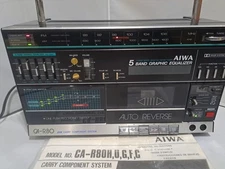 Aiwa CA-R80 Boombox Cassette Radio Vintage Tape Deck Not Spinning Made In Japan