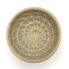Handmade Ceramic Shave Bowl Oyster Shell Textured Spiral Lather Bowl