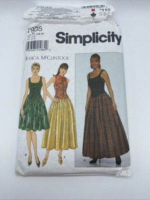 Simplicity Pattern 7935 Women's Size 6 8 10 Jessica McClintock Top Skirt Cut