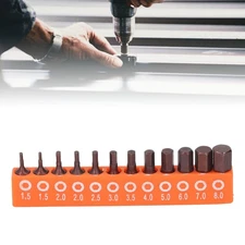 12Pcs Hex Bit Set Metric 1/4 Shank for Drill Electric Screwdriver S2 Alloy Steel