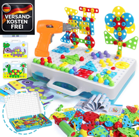 Kinderspielzeug Ab 3 Jahre Mit Mosaik Steckspiel Und Elektrischer Bohrmaschine F