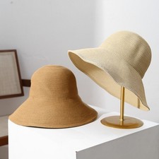 Breathable Wide Brim Straw Hat Simple Women's Sun Visor Hats Party