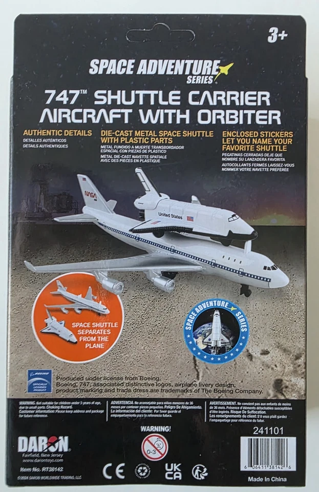 Aeronave transportadora Daron 747 ônibus espacial com brinquedo orbiter fundido - Imagem 2 de 4