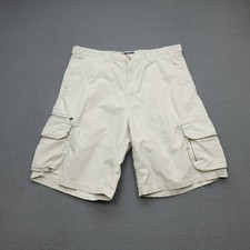Chaps Cargo Shorts Men's Size 38 Beige Zip Pockets Classic Snap Button Pockets