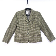Coldwater Creek Blazer Jacket Women s Size Petite Medium Tweed Beaded Button