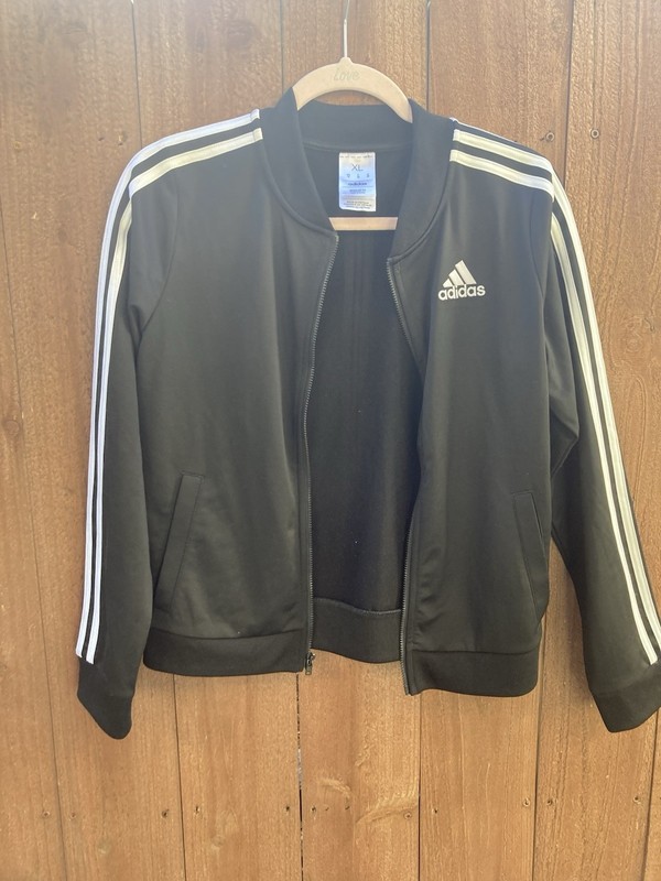 Big Girls New Never Worn Adidas Warm Up Jacket Size Xl Blu W/ White Stripe