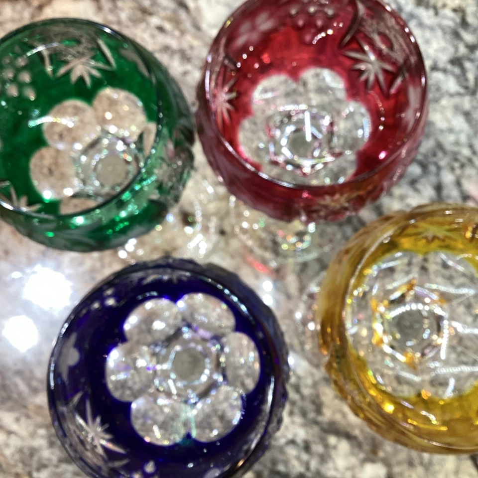 4 Bohemian Cut To Clear Wine Glasses 6 oz. - Image 2 of 4