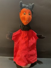 Antique Steiff Hand Puppet Devil - Satan - Teufel 11" Tall Felt and Fur
