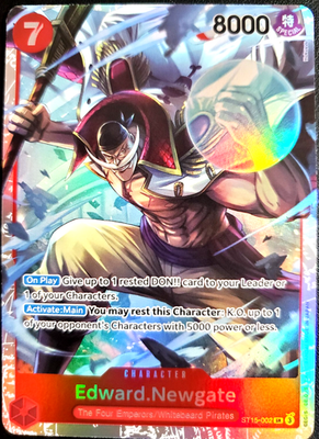 Edward Newgate ST15-002 SR ONE PIECE Tcg Card Game NM RED Reprint