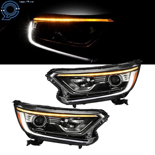 Fit For Honda CR-V 2017-2022 Clear Halogen Black Housing Right&Left Headlights