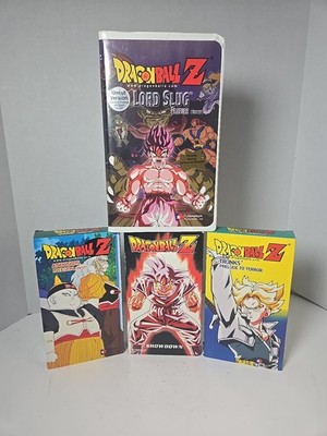 VINTAGE Lot Of 4 Dragon Ball Z VHS - Showdown Androids Invasion Trunks Lord Slug
