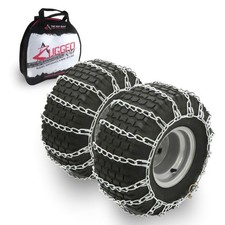 Pair Of 2 Link Tire Chains 16x6.5x8 16x6.5x6 For Snowblower Thrower Lawnmower