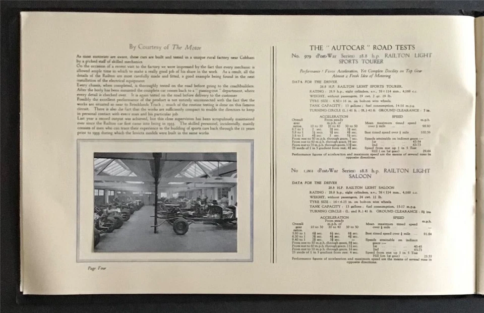RAILTON RANGE Car Sales Brochure c1936 TOURER Sandown Saloon FAIRMILE DROPHEAD + - Image 4 of 4