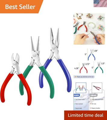Ergonomic Jewelry Pliers Set   3 Essential Tools for Crafting & Earring Making