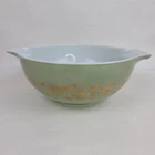 VTG Pyrex 443 Sage Green Gold Medallion Cinderella 2.5qt Mixing Bowl