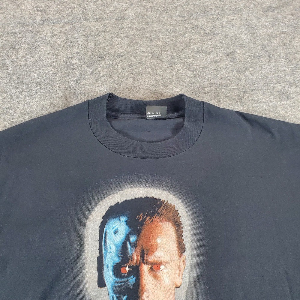 Vintage Terminator 2 Judgement Day Shirt Mens XL Black 1991 90s