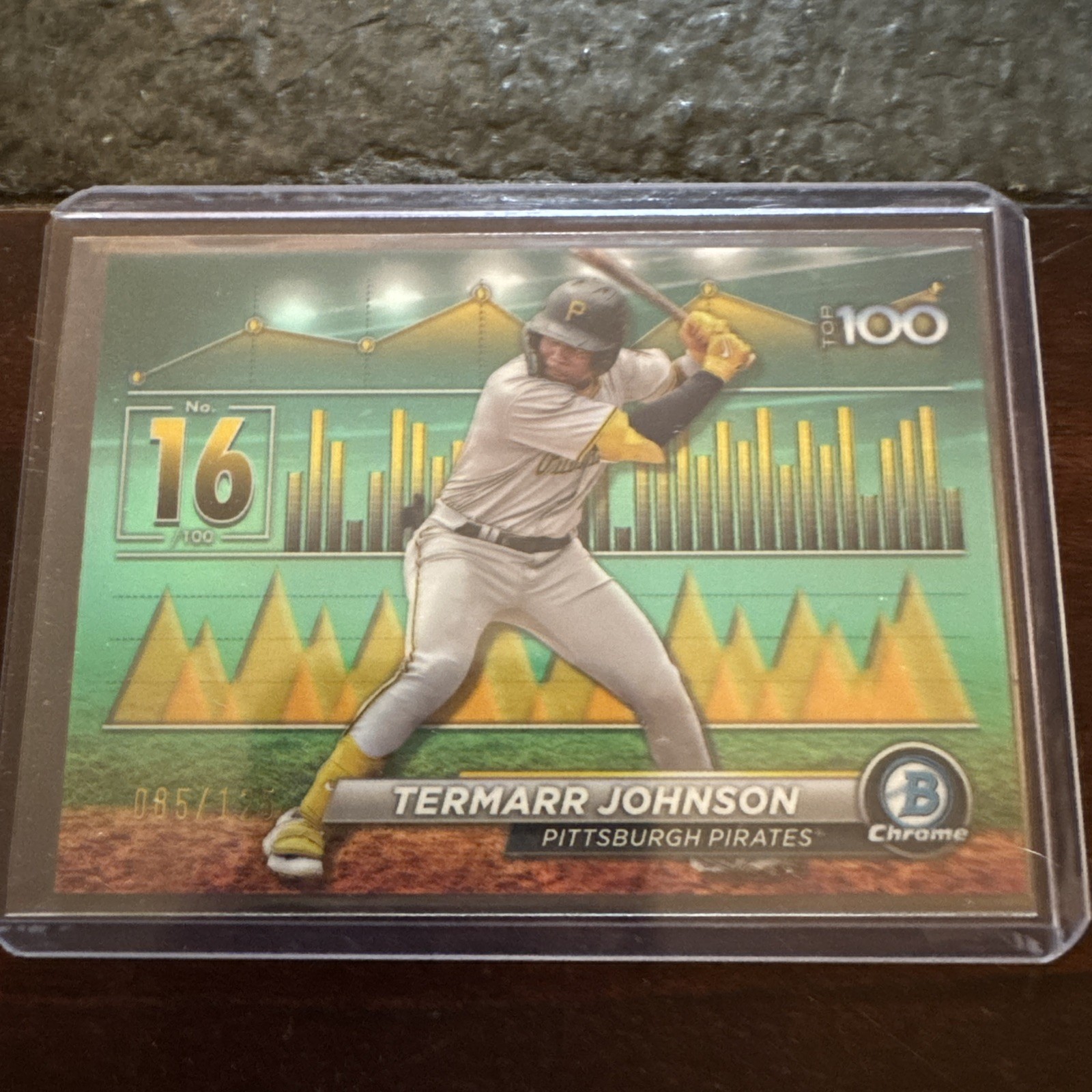 TERMARR JOHNSON TOP 100 / 125 GREEN Refractor Pirates Bowman Chrome 2024 RARE SP