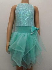 Dance Costume Curtain Call E2144 Medium Child Aqua Dress Lyrical Sequin