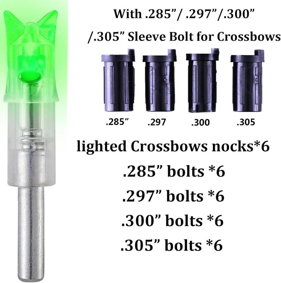Crossbow Lighted Nocks for Bolts LED Compatibility 6 Pack - Image 4 of 4