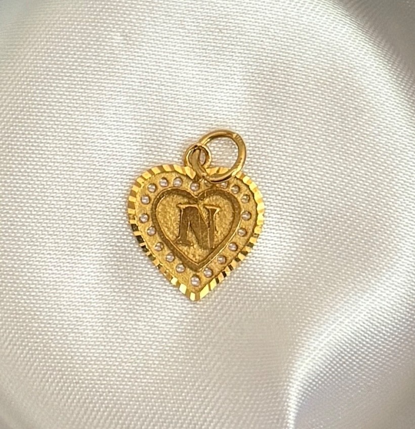 22K Solid Yellow Gold Flower Pendant Genuine Hall… - image 4