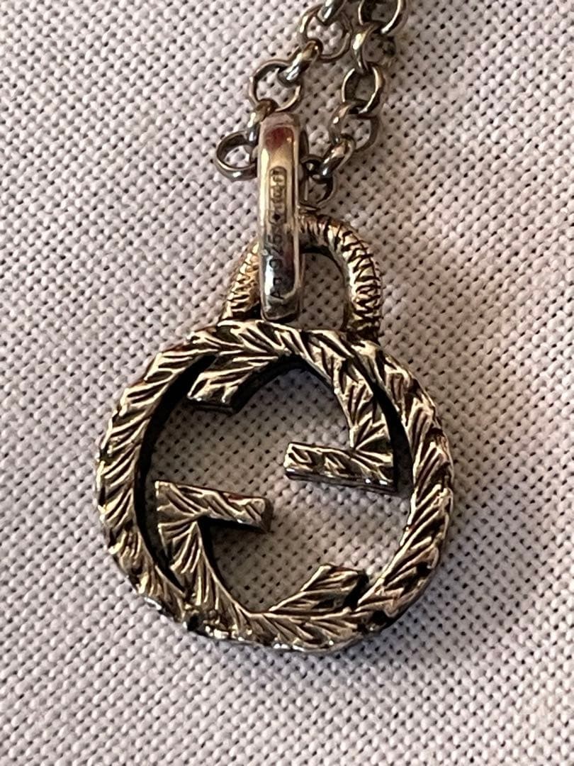 Auth GUCCI Necklace Interlocking G Arabesque Unis… - image 4