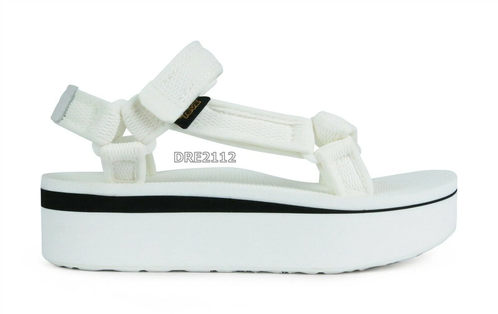 Teva Flatform Universal Mesh Print Bright White Platform Sandals Size 6 -NIB-