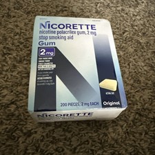 Nicorette Nicotine Gum Stop Smoking Aid, 2 mg, Original Flavor - 200 Count 2mg