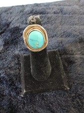 Native American Navajo VTG Sterling Ring w/natural turquoise stone size 5 1/2