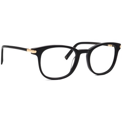 Warby Parker Eyeglasses Durand W 3100 Black/Gold Rounded Square Frame 50[]20 145