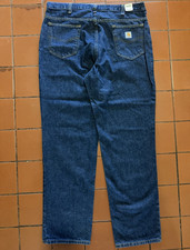 Carhartt Men s Relaxed Fit Dark Wash Blue Denim Straight Leg Jeans 5-Pocket