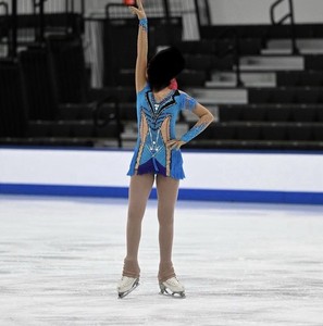 Girls teal figure skating competition dress ages 8-11