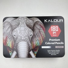 Kalour 180 pièces ensemble de crayons de couleur premium multicolore étui en étain souple tactile