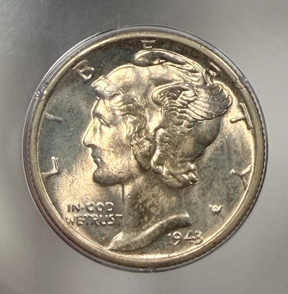 1943-D 10C MS66 FB - Mercury Dime PCGS OGH Rattler Strong Strike - Great Luster - Image 3 of 4