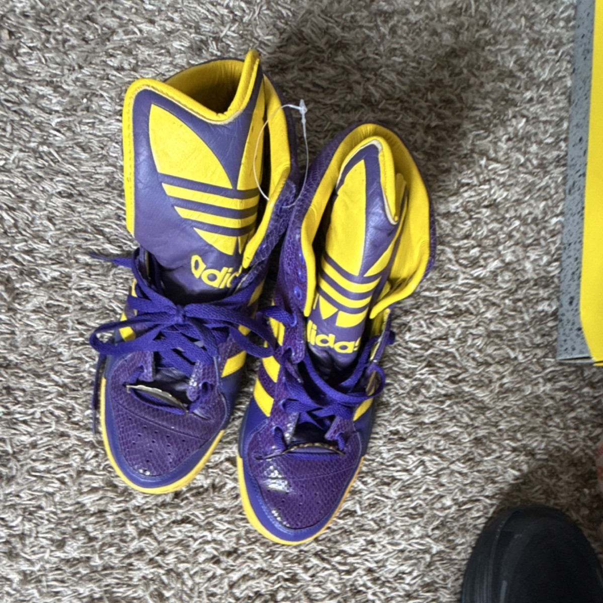 adidas Jeremy Scott Men's Purple Yellow G06444 High Top Basketball