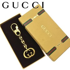 Used GUCCI Key Holder NearMintItem Interlocking G Gold Key Ring Bag Charm Brand