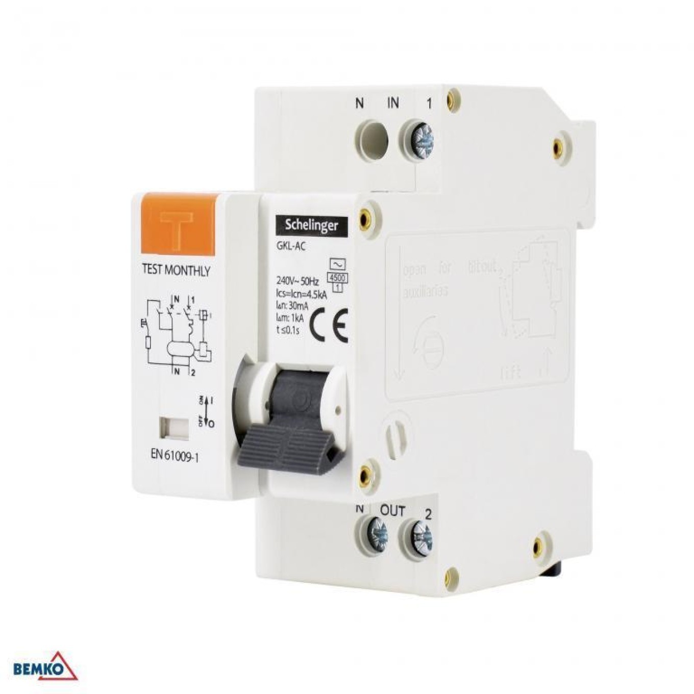 RCBO 2P B 25A 30mA GKL A08-GKL-AC-B25 Residual Current Switch
