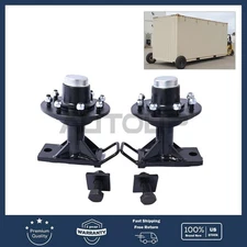 Pair 8 x 6.5 Lug 9000LB Shipping Container Wheels, Bolt-on Spindle Kit NEW