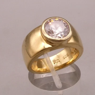 Ring Sterlingsilber 925 vergoldet modernes aufregendes Design mit Zirkonia - Bild 1 von 4