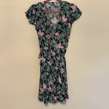 Draper James Sz 0 Tropical Floral Print Wrap Dress Multicolor Ruffle Feminine
