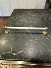 Vintage Original Towel Bar W Brass Ends And Milk Glass Bar