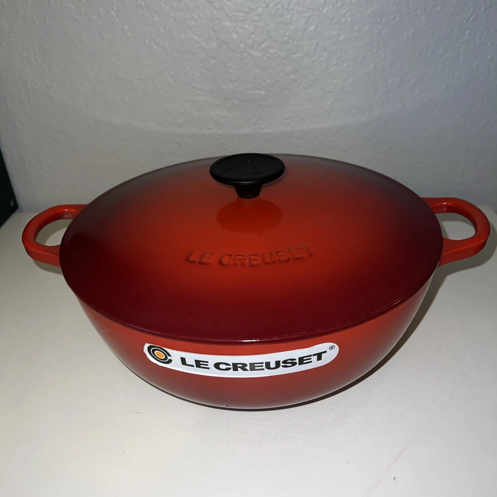 Le Creuset Marmite Cerise Red 4.1 L 4.1/4 Qt Dutch Oven Soup Pot Made In FRANCE