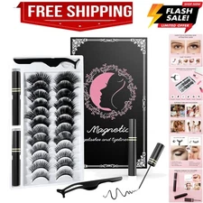 Magnetic Eyelashes Kit with Eyeliner - Magnetic Lashes Natural Look & Reusabl...