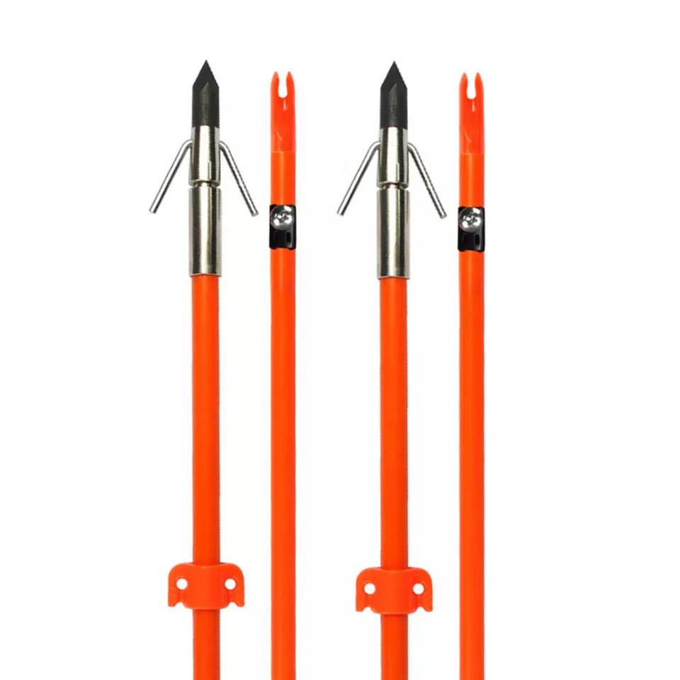 3X 32'' Bowfishing Fiberglass Solid Arrows Hunting Fishing Arrow Safety Slides - Image 2 of 4