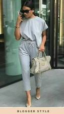 Womens Ladies Short Sleeve Boxy Lounge Wear Tracksuit Set Casual Comfy Two Piece